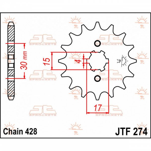 Priekšējais zobrats JTF274.14 428 14T